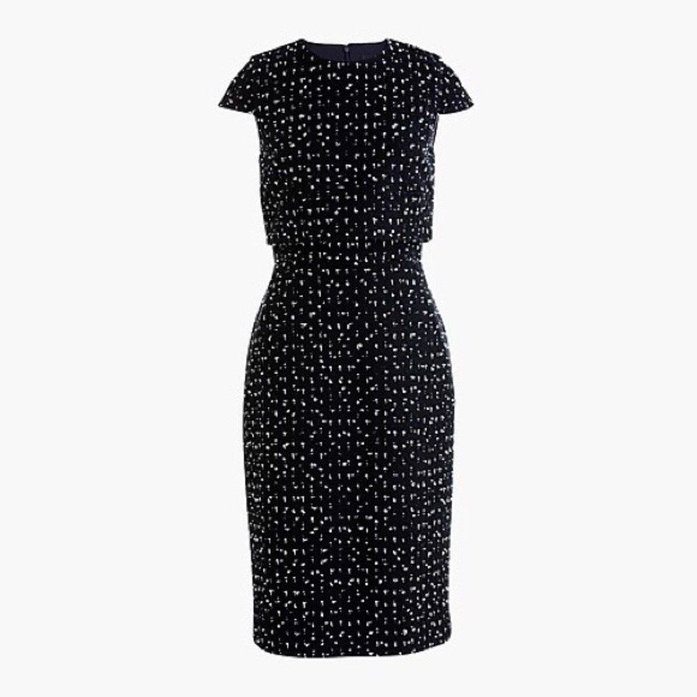 J. Crew Going places dress in dotted tweed NWT